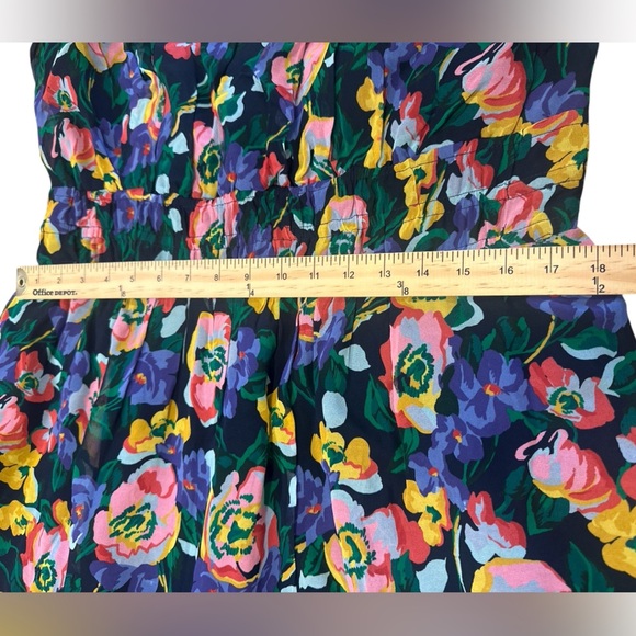 Anthropologie The Somerset Strapless Maxi Dress Size XL Blue Pattern Pockets - Picture 14 of 14